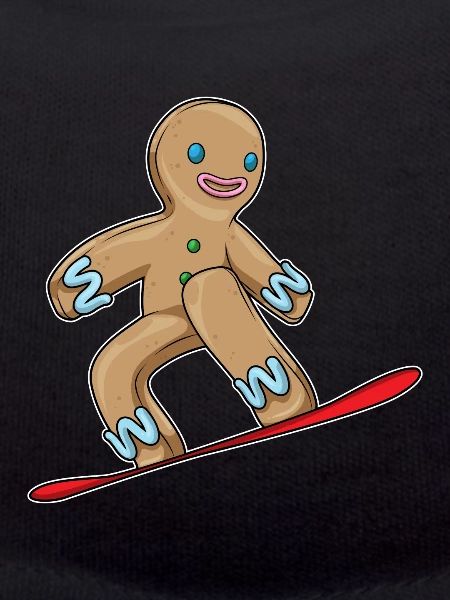 Gingerbread Man Christmas Snowboard