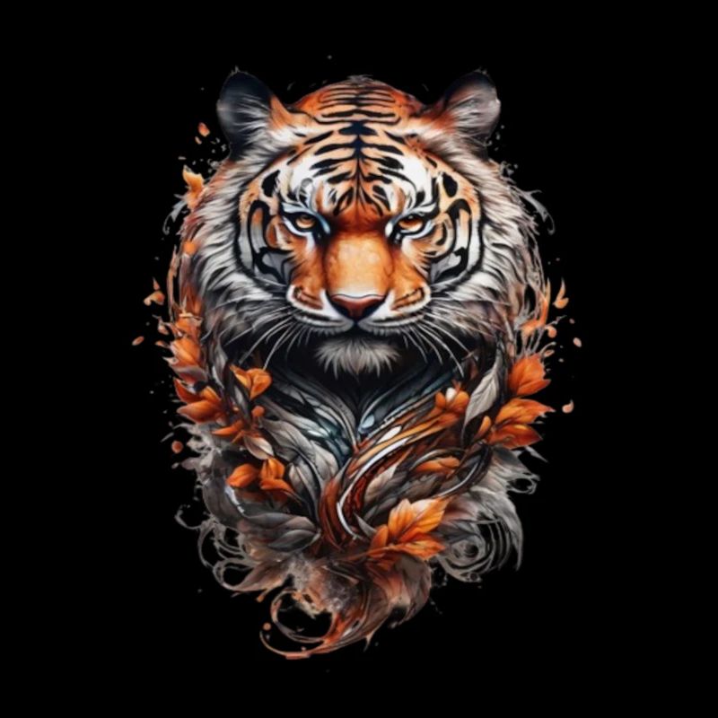 Tiger Head Style Tribal Tattoo