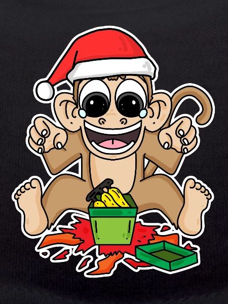 Monkey with Christmas hat