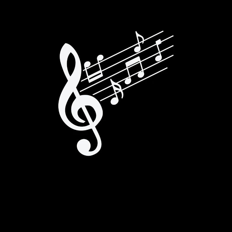 Clé de musique avec notes de musique