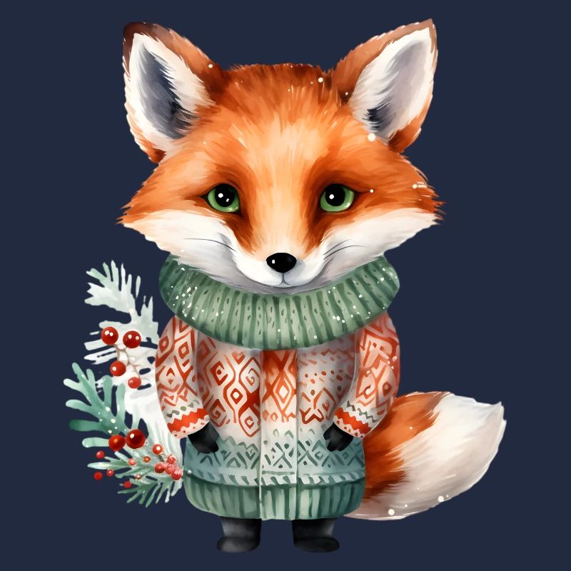 Winter fox in sweater