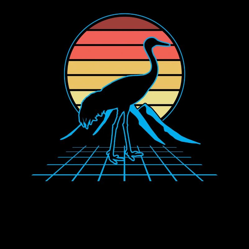 Sandhill Crane Retro Vogelbeobachtung