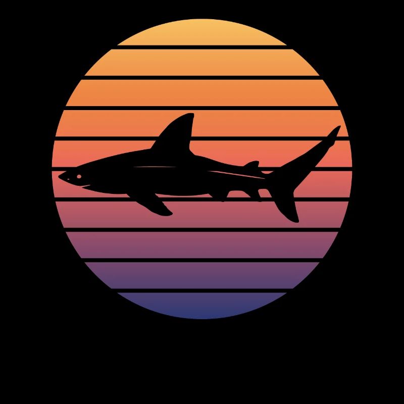 Shark Retro Sunset Surfer