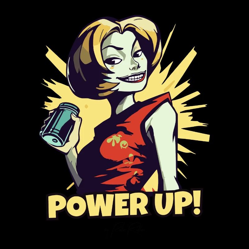 Das Power-Up-Energy-Drink-Mädchen