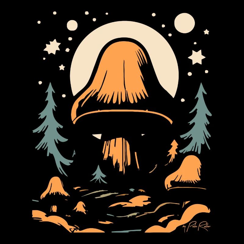 A giant mushroom in the forest