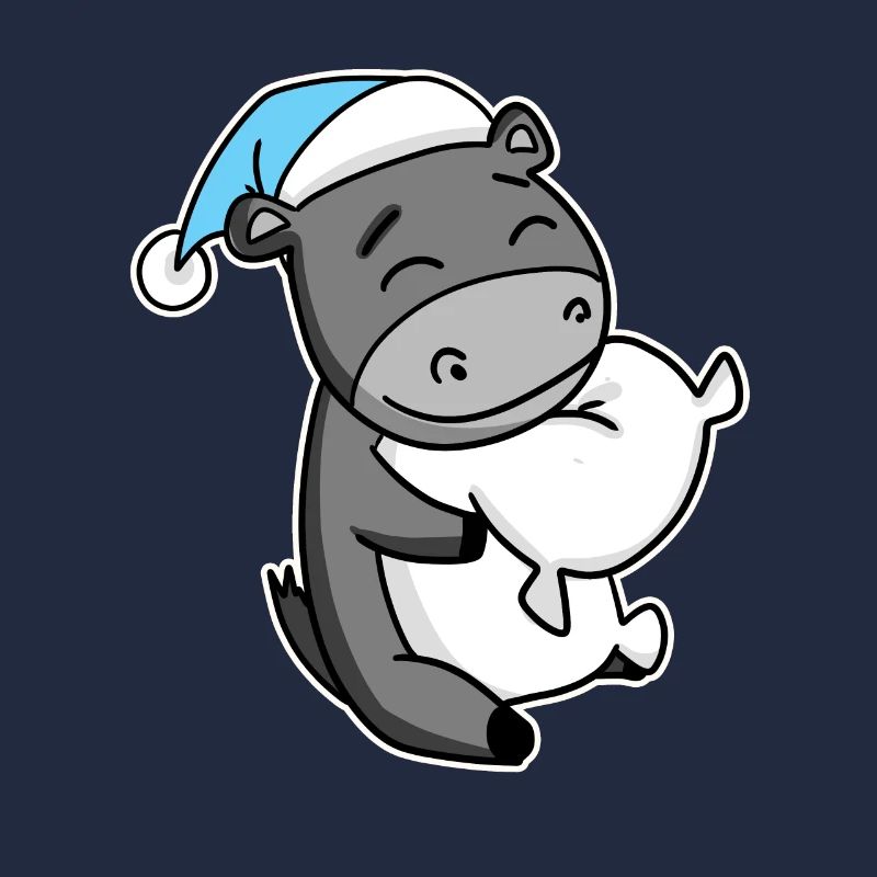 Donkey with pillow and sleepy cap