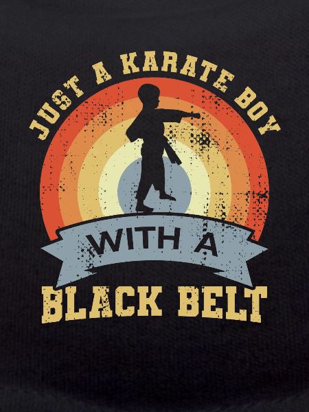 Karate boy with black belt