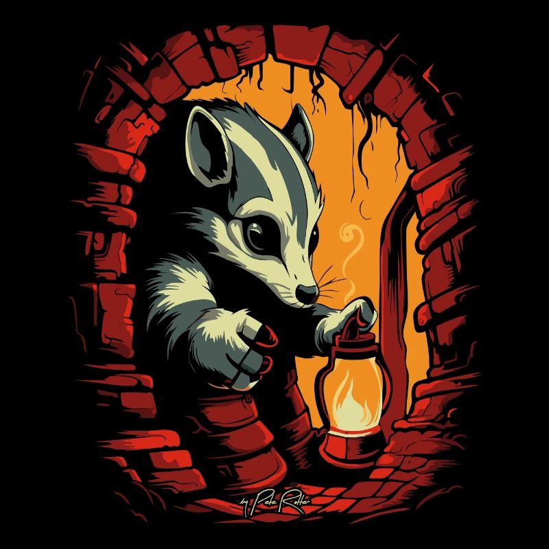 La moufette à la lampe dans le donjon