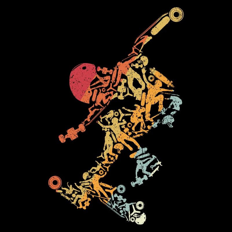 Skateboard Skateboarding Retro Boarder Stunt Fun S