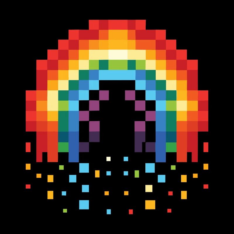 Pixel Art Rainbow 8-Bit Rétro