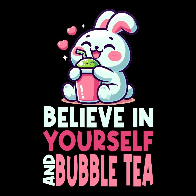 Kawaii Rabbit Bubble Tea Glaube an dich selbst