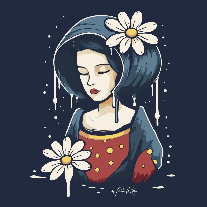 Frau mit Gänseblümchen Blumen