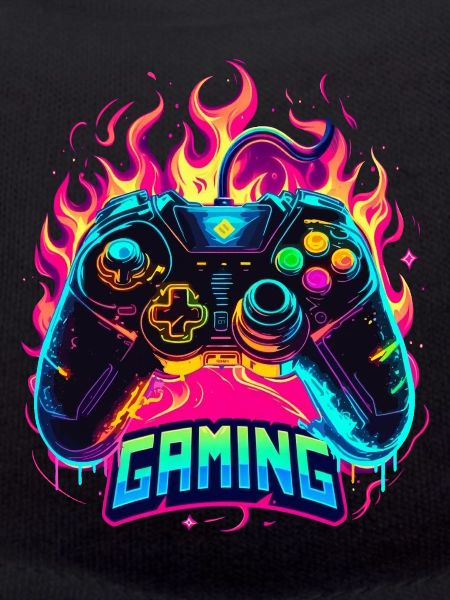 Gaming Controller Flames Art