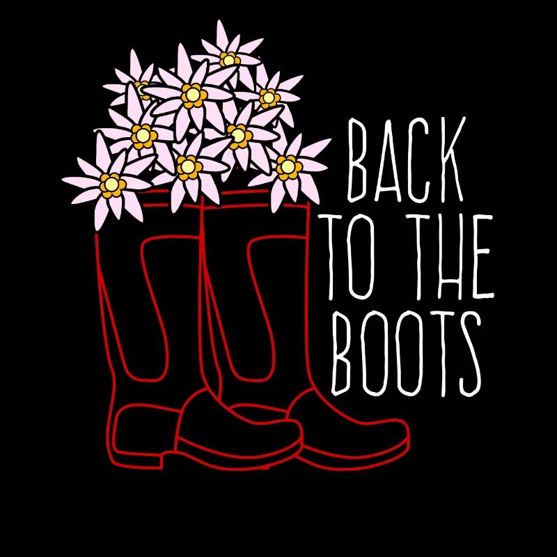 Red Rain Boots and Flowers