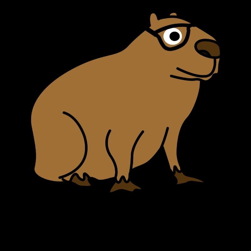 Capybara with Nerd Glasses Capybaras
