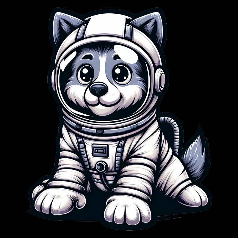 Chien mignon astronaute