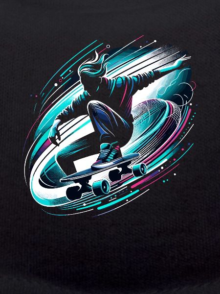 Longboarder auf Skateboard oder Longboard