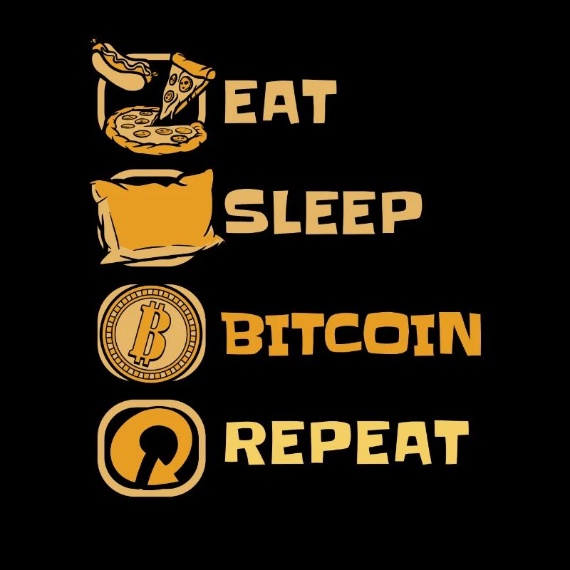 Manger dormir Bitcoin Répéter Crypto-monnaie Blockchain
