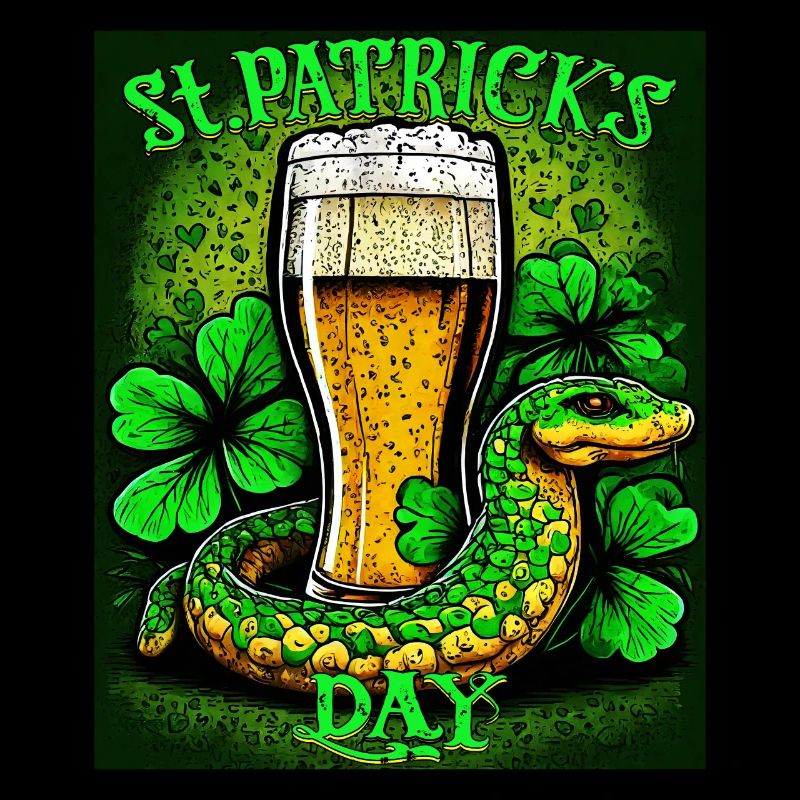 JOUR DE LA SAINT-PATRICK SERPENT BIÈRE TRÈFLE