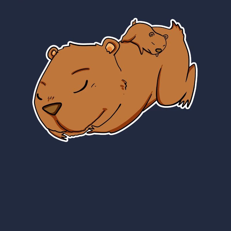 Famille - Capybara avec bébé Capybara