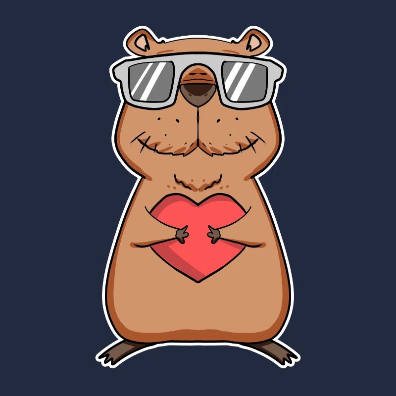 Capybara Cool Capybara Heart Love