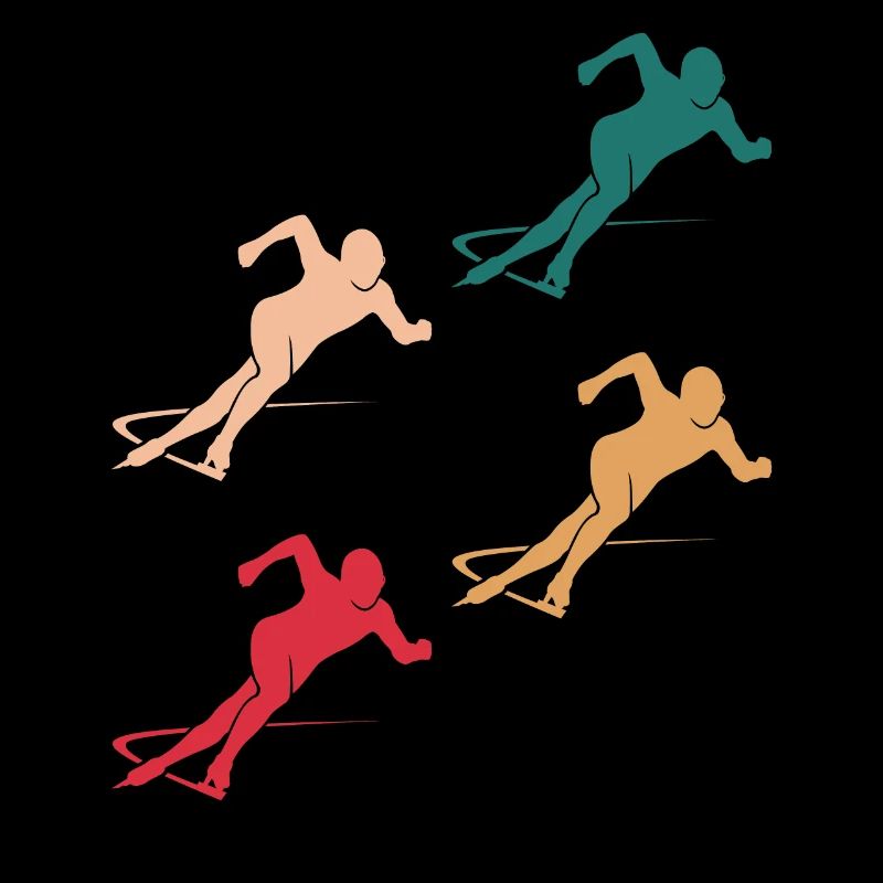 Farbenfrohes Eiskunstlauf Team Geschenk