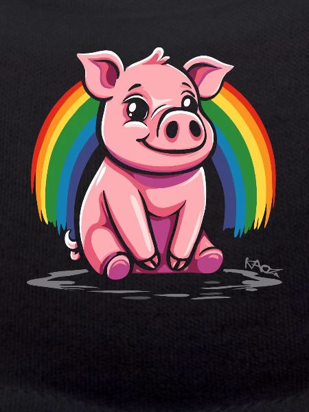 Niedliches Regenbogen Schwein