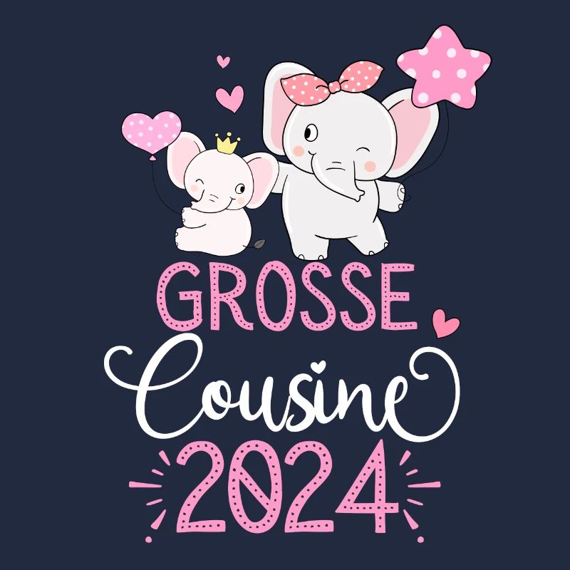 Ich werde Große Cousine 2024 Mädchen Elefanten