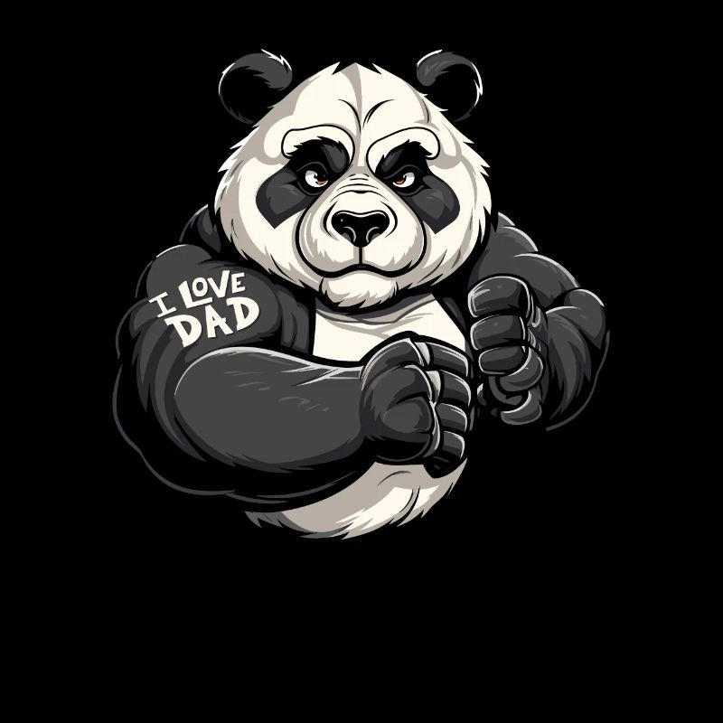 Großer Panda Pandabär I Love Dad