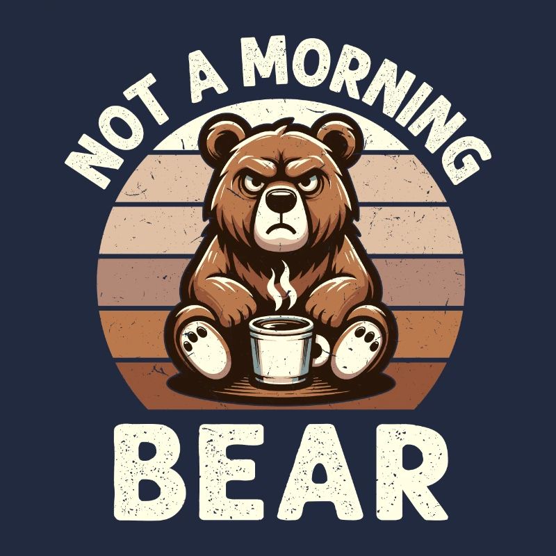 Grumpy Bear With Coffee Morning Mood