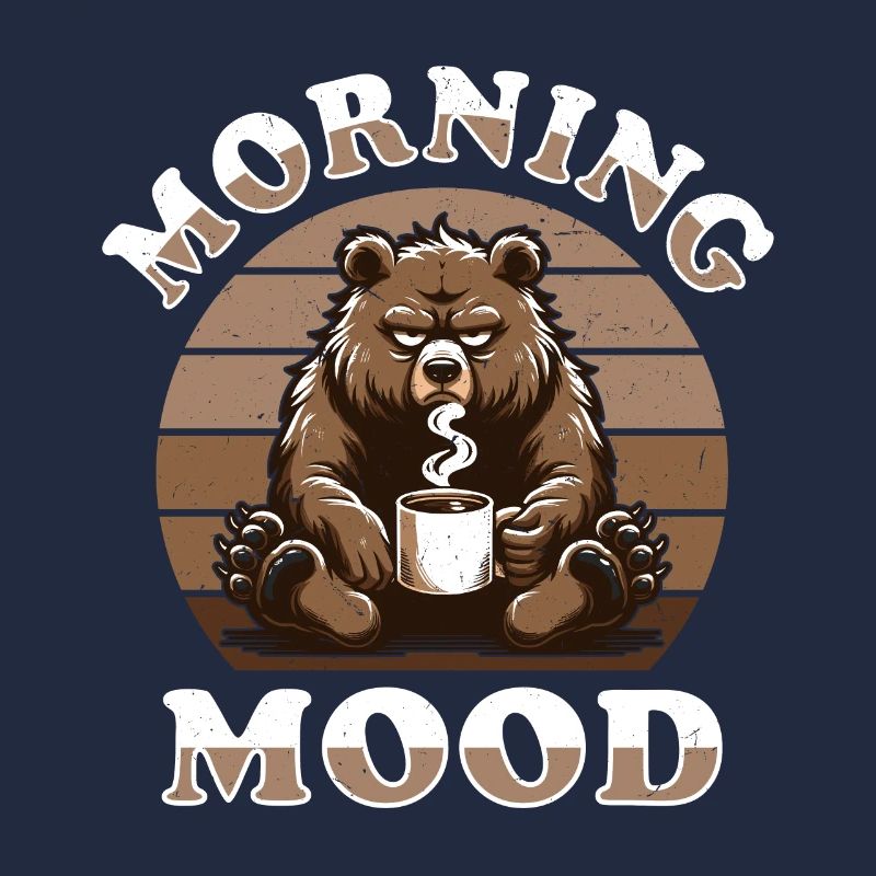 Grumpy Bear With Coffee Morning Mood
