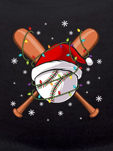 Santa Christmas Baseball Player