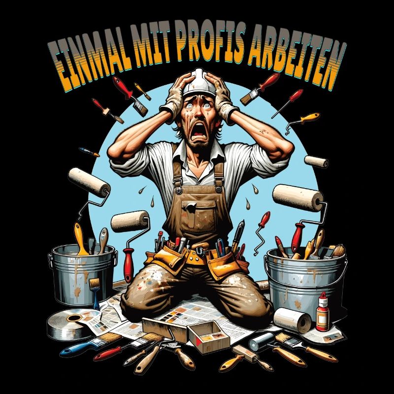 Working with professionals, funny master painter