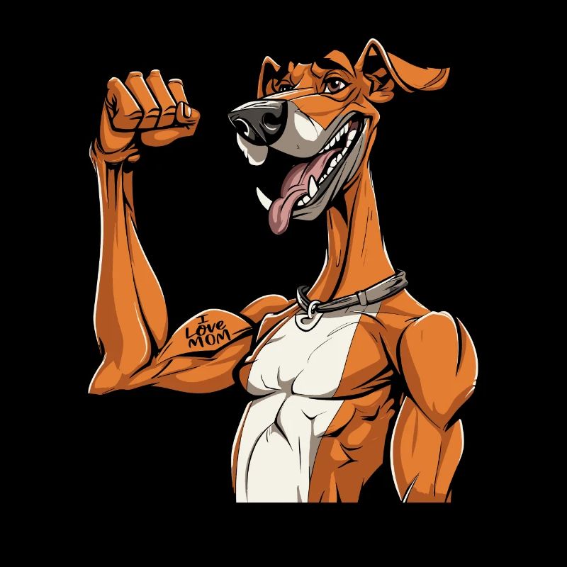 Greyhound Windhund J’aime Maman