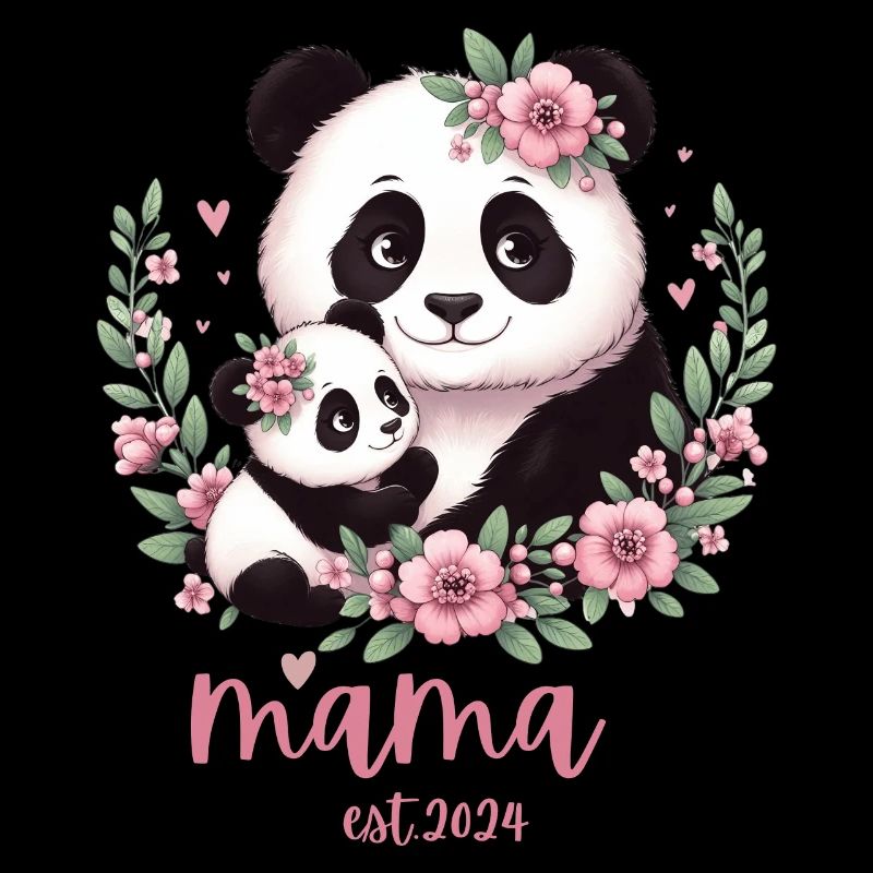 Mama est 2024 I Panda Bear Mum I First Time Mom