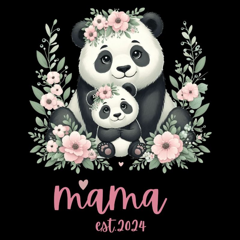 Mama est 2024 I Panda Bear Mum I First Time Mom