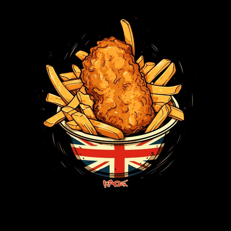 British Flag and Fish and Chips