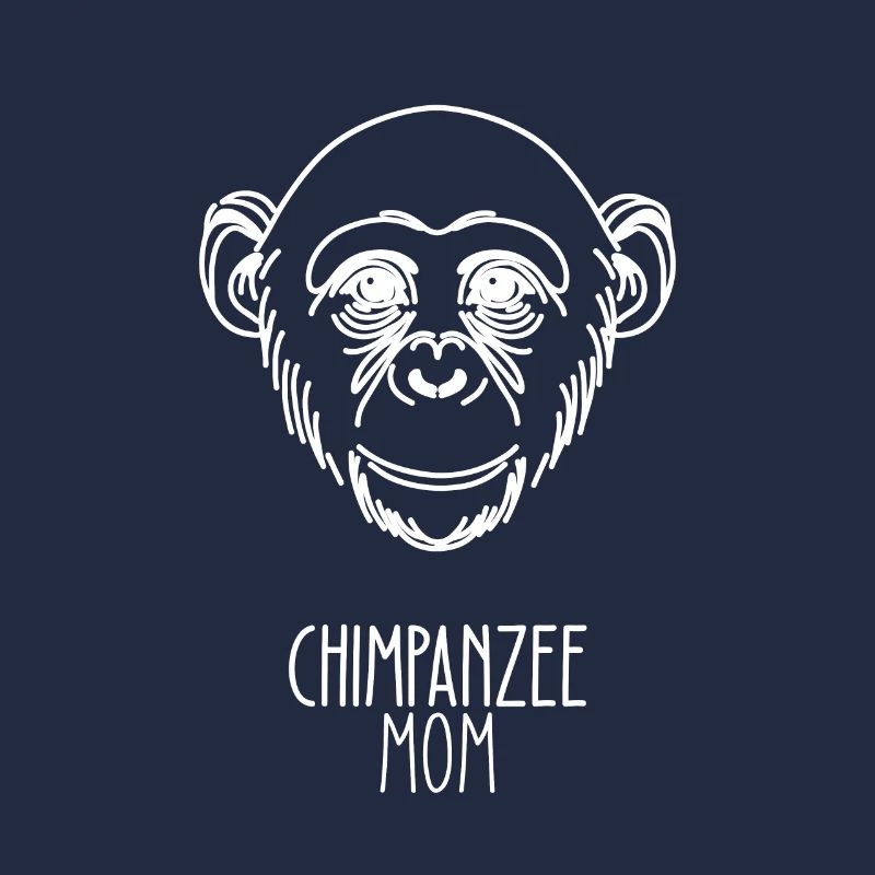 Line Art Best Mama - Chimpanzee