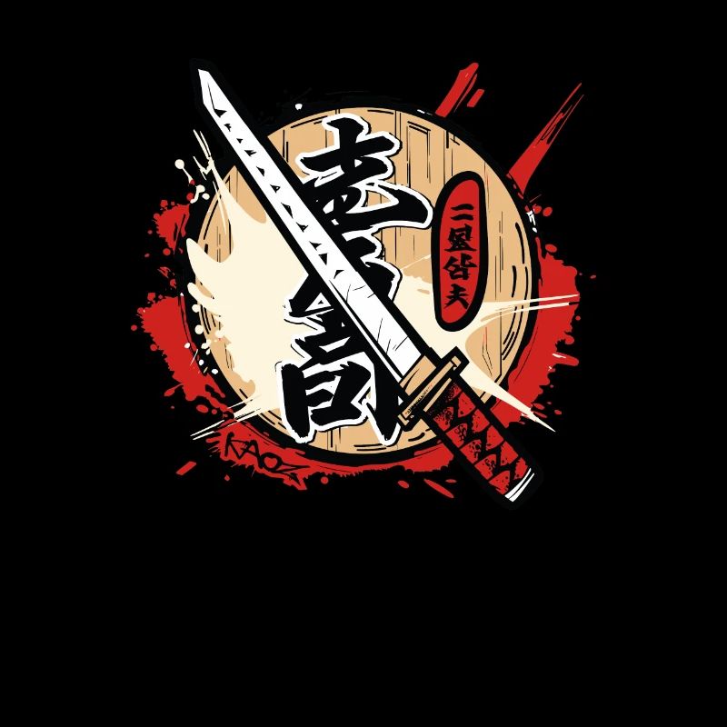 Épée de dessin animé de samouraï japonais asiatique