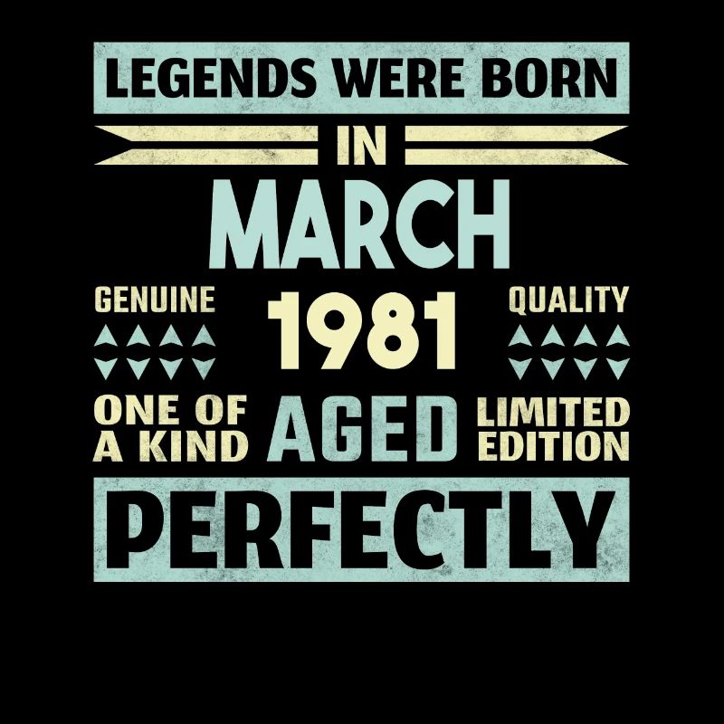 43rd Birthday March Vintage 1981 Gift Idea