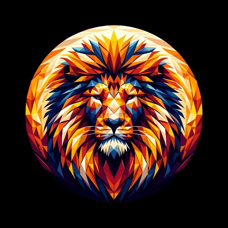 Lion dans l’illustration polygonale