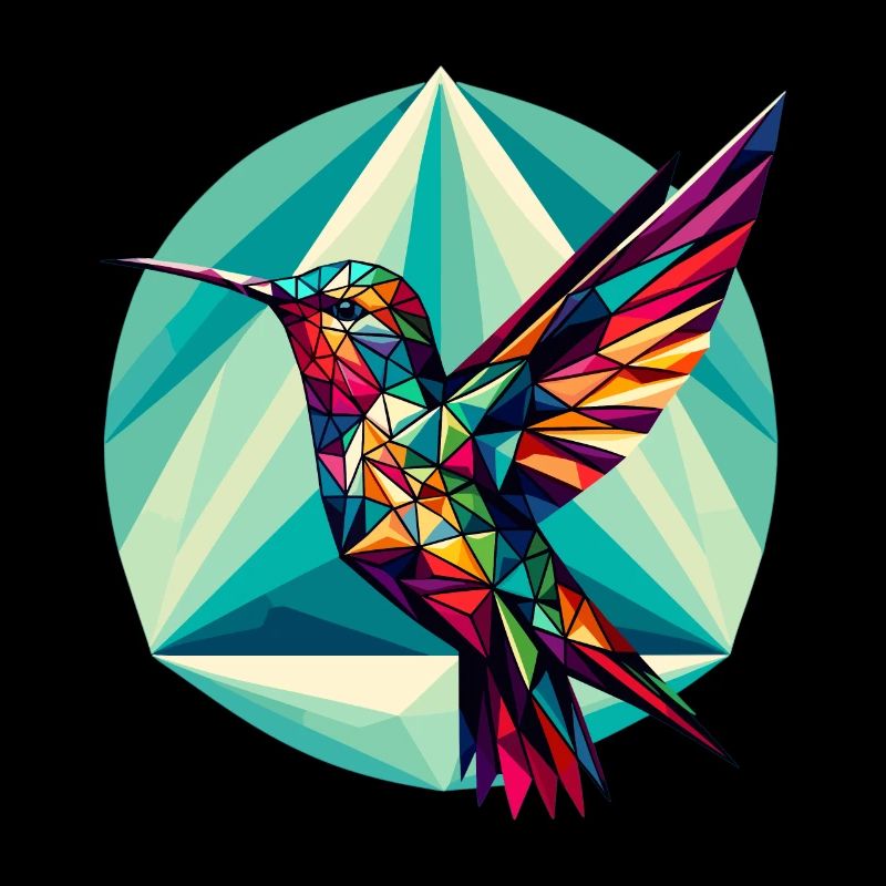 Colibri dans la représentation polygonale