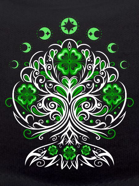 St Patricks Day Lebensbaum mit Mondphasen