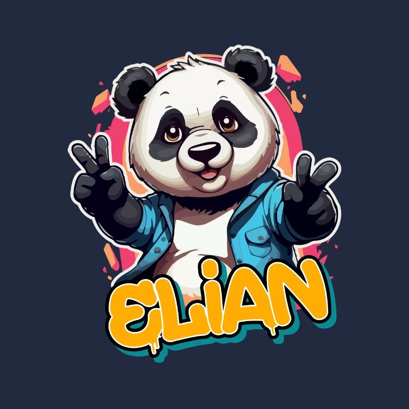ELIAN - Beau nom de garçon avec Cool Panda