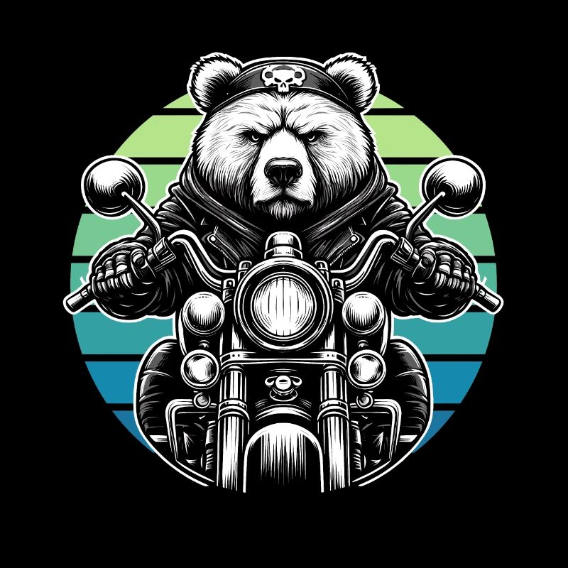 Motorcycle Motorcyclist Biker Grizzly Bear Funny