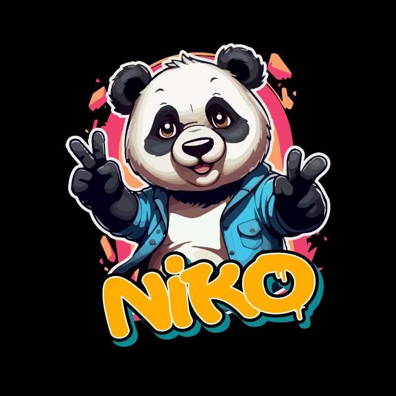 NIKO - Handsome boy name with cool panda