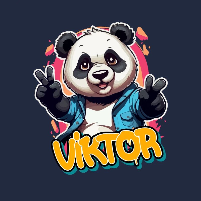 VIKTOR - Handsome boy name with cool panda