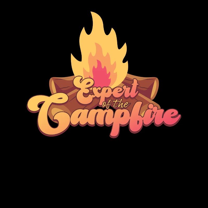 Experte für Camping-Experten am Lagerfeuer