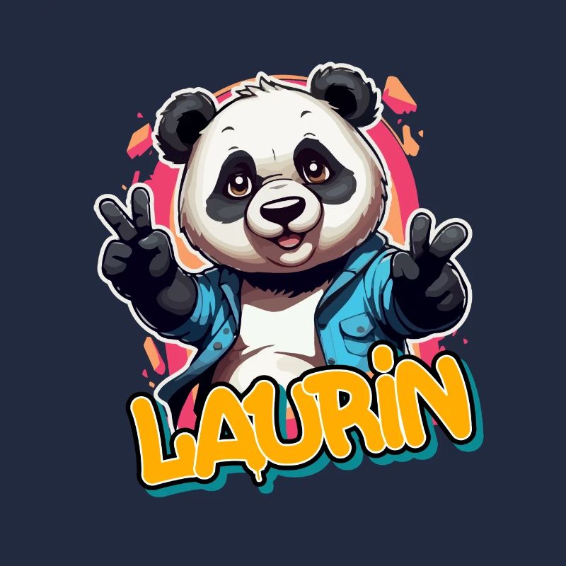 LAURIN - Beau prénom de garçon avec un panda cool