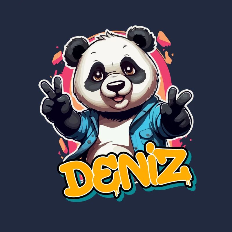 DENIZ - Schöner Jungen Name mit coolem Panda